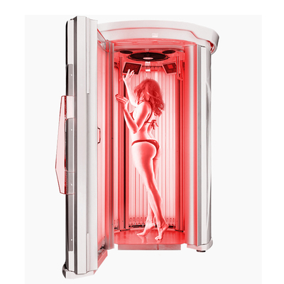 Hotsale Solarium vertical Lieu de bronzage debout Machine de couchage en intérieur À la maison Lit de bronzage Booth Machine de bronzage Solarium Couchage pour bronzage de la peau